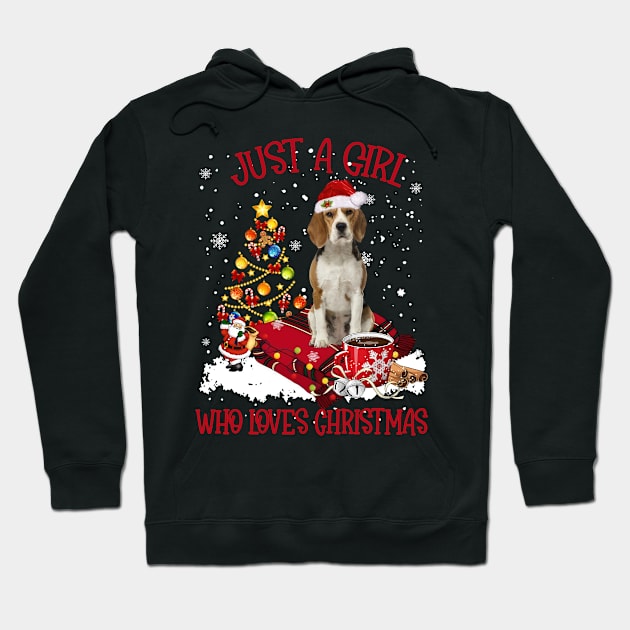 Beagle Just A Girl Who Loves Christmas Hoodie by Los Draws